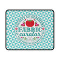 Fabric Curator Society of Stashers badge mouse pad, top view – Kate Spain design for Pat Sloan