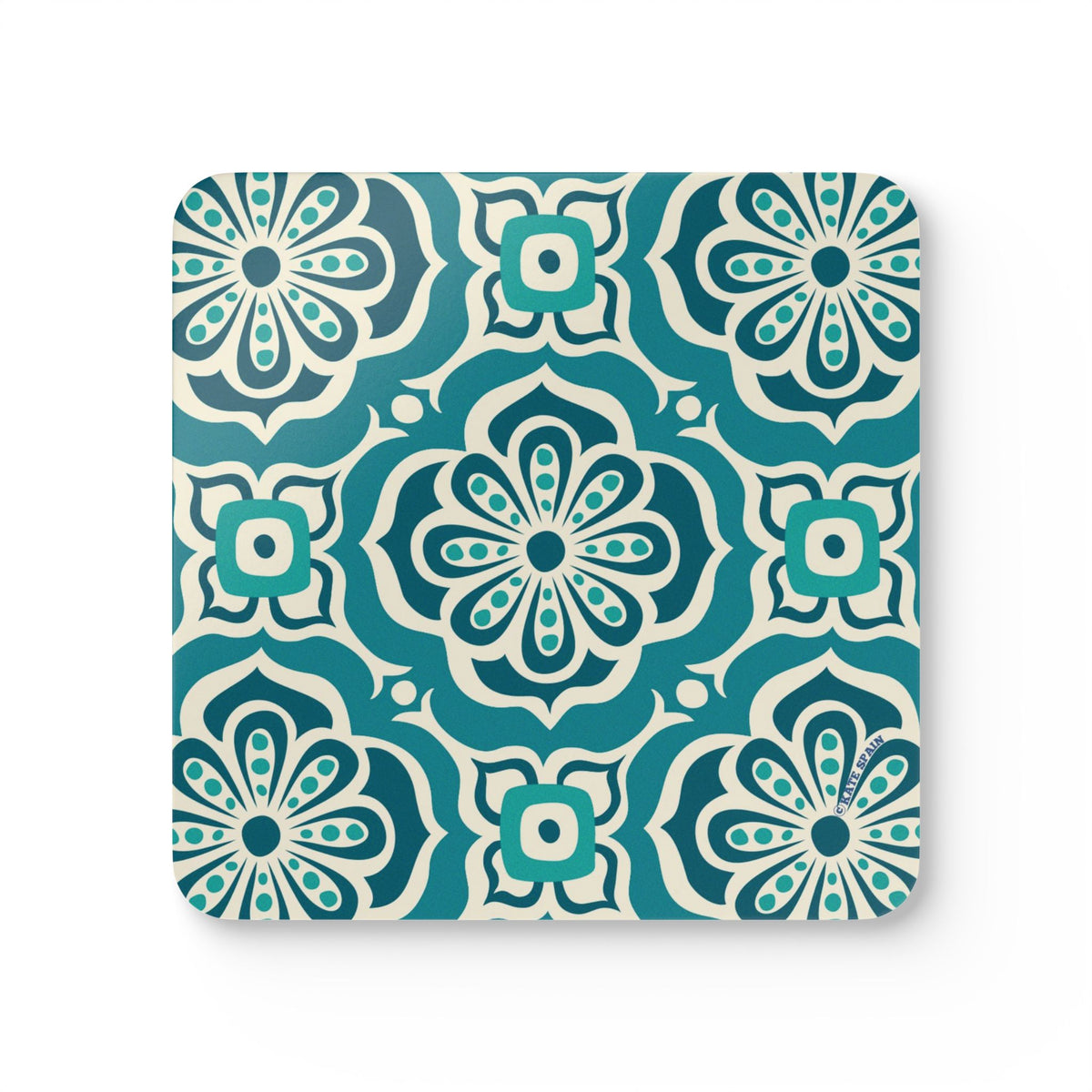 Alhambra Teal Cork Coaster Set