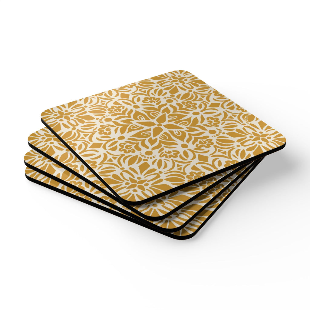 Kerala Gold Cork Coaster Set