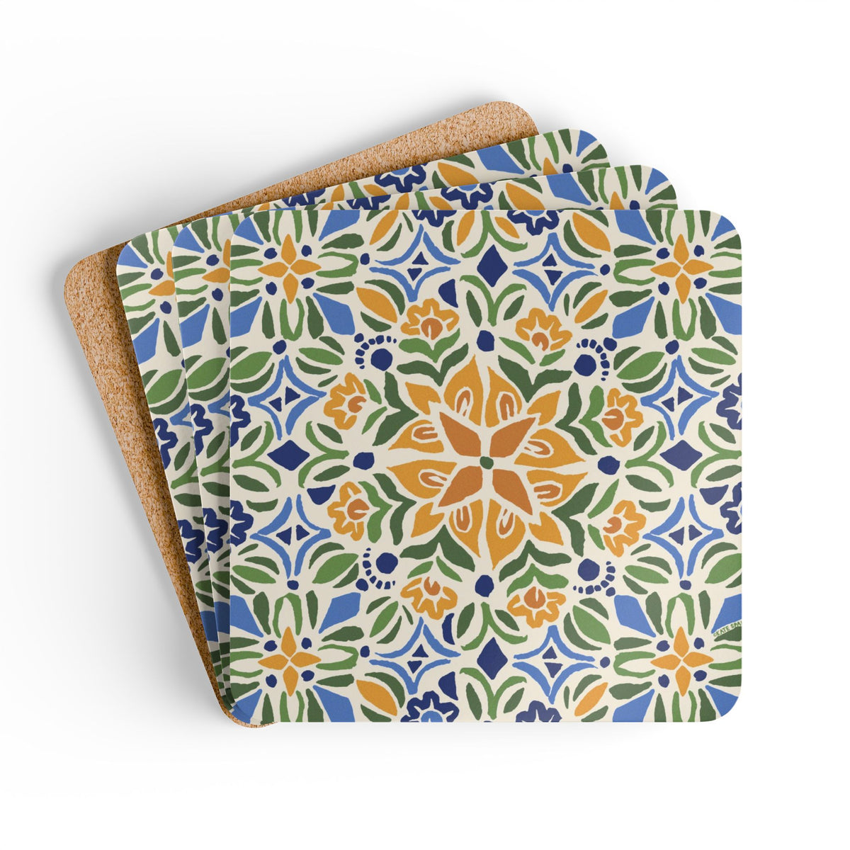 Kerala Multi-Colored Cork Coaster Set