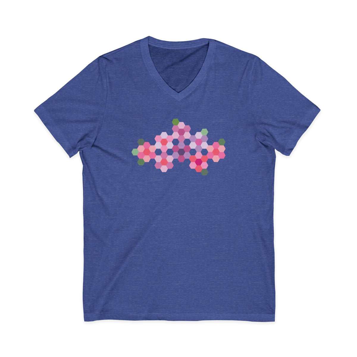 Pink GeoFlora V-Neck Tee