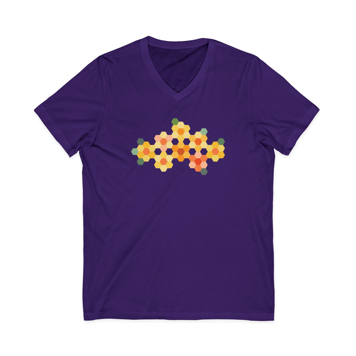 Yellow GeoFlora V-Neck Tee