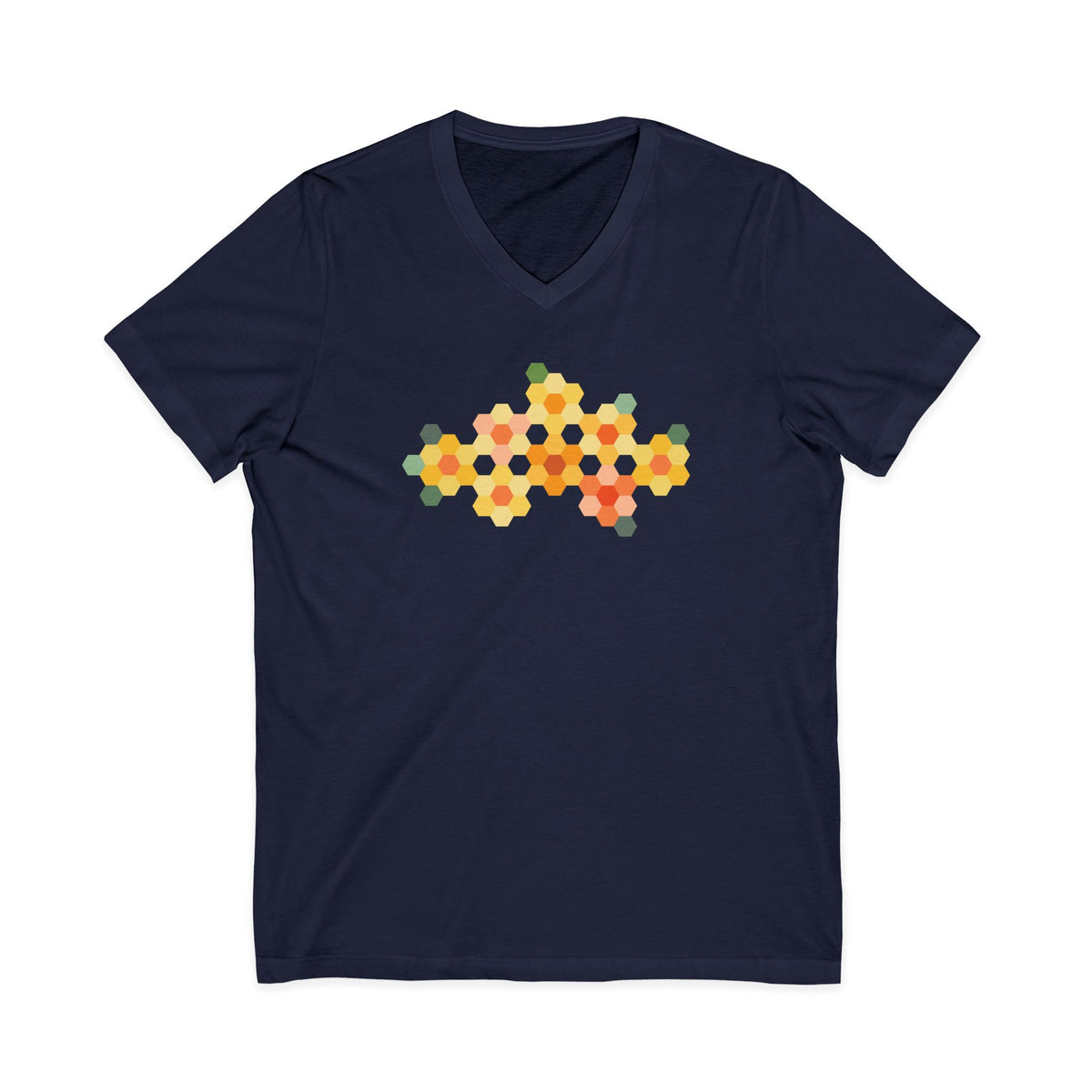 Yellow GeoFlora V-Neck Tee