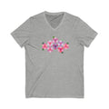 Pink GeoFlora V-Neck Tee