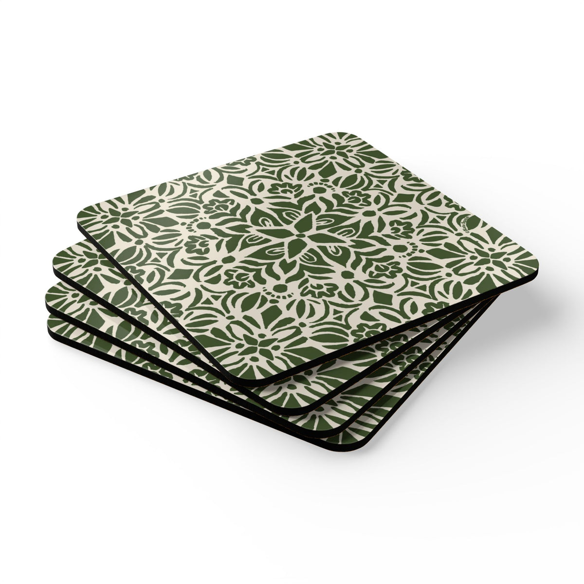 Kerala Green Cork Coaster Set