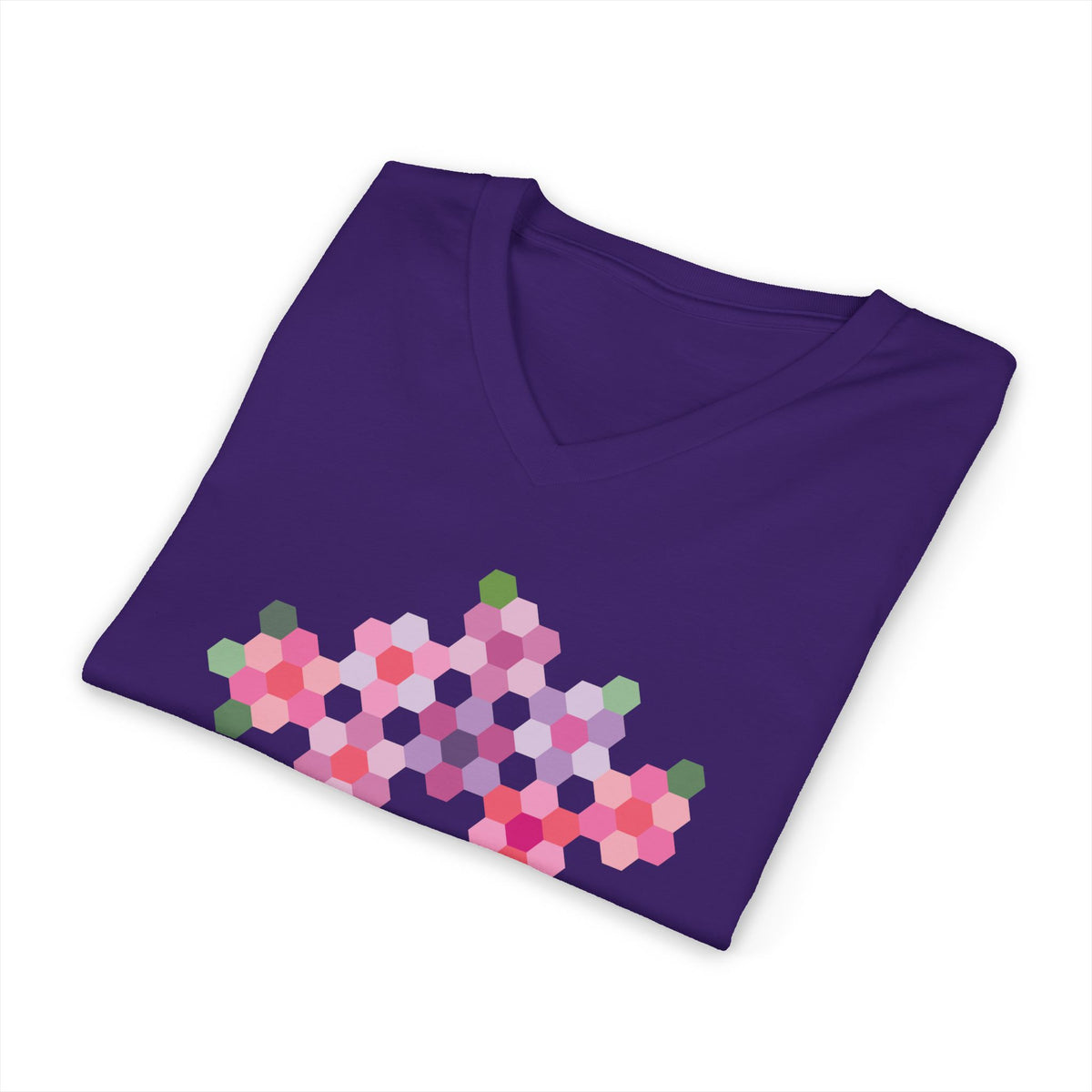 Pink GeoFlora V-Neck Tee