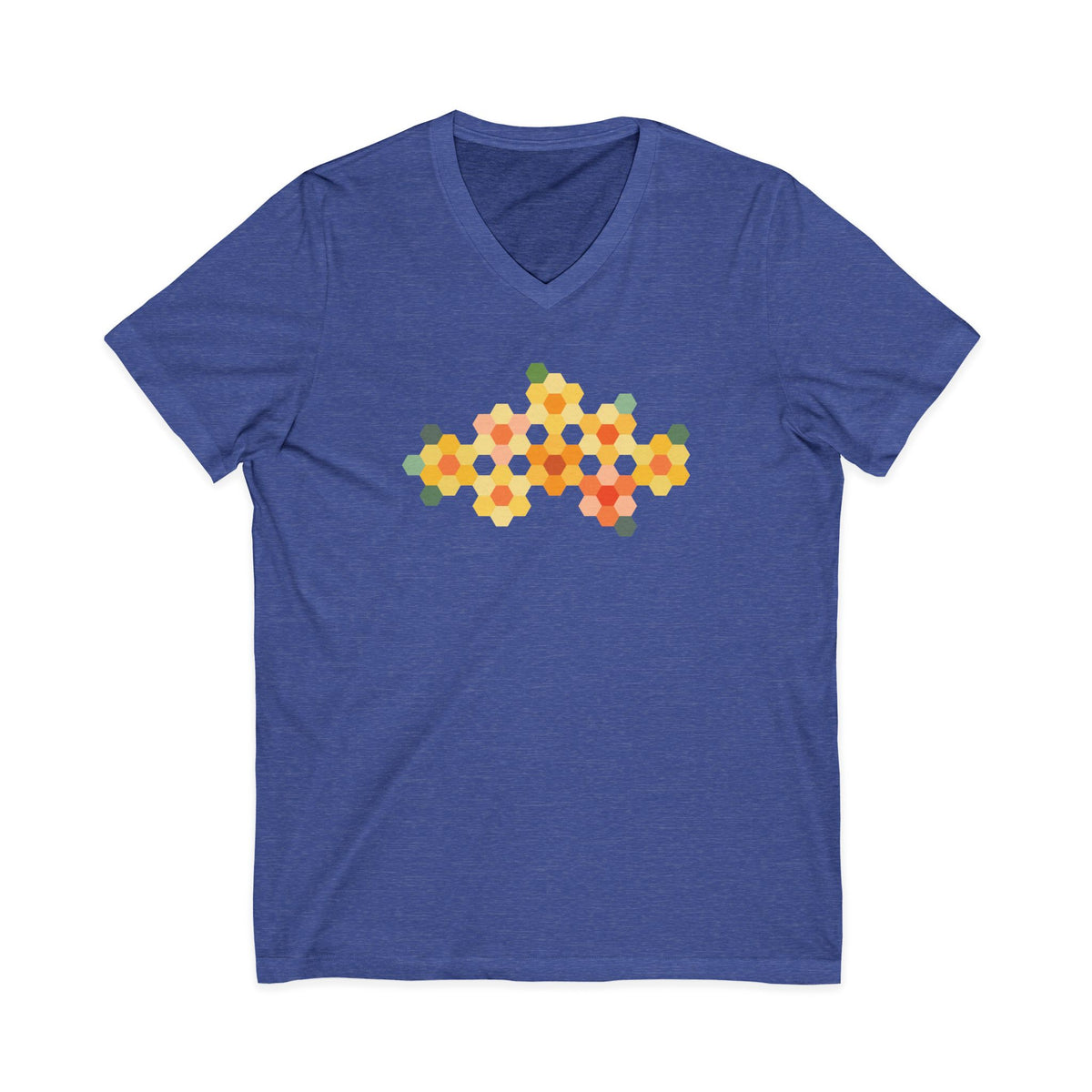 Yellow GeoFlora V-Neck Tee