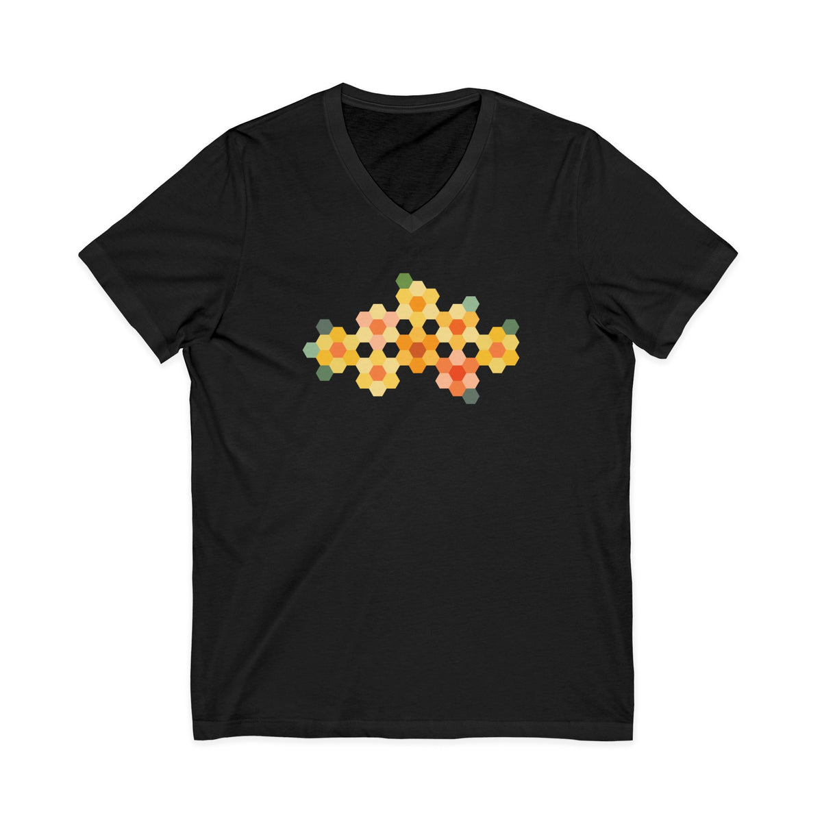 Yellow GeoFlora V-Neck Tee