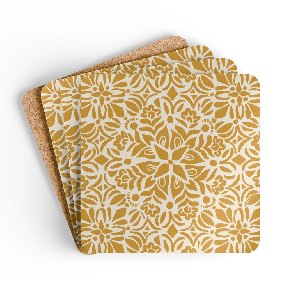 Kerala Gold Cork Coaster Set