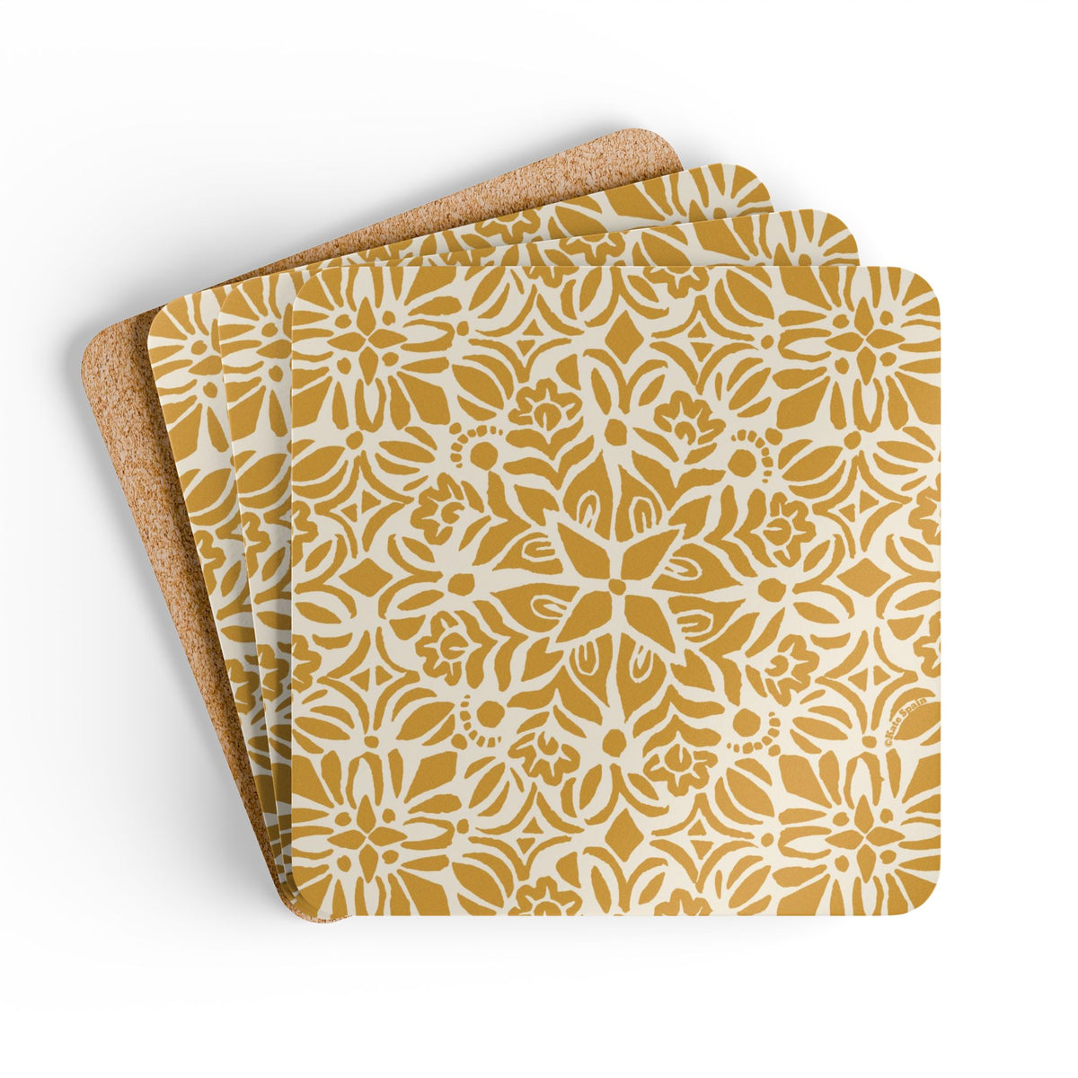 Kerala Gold Cork Coaster Set