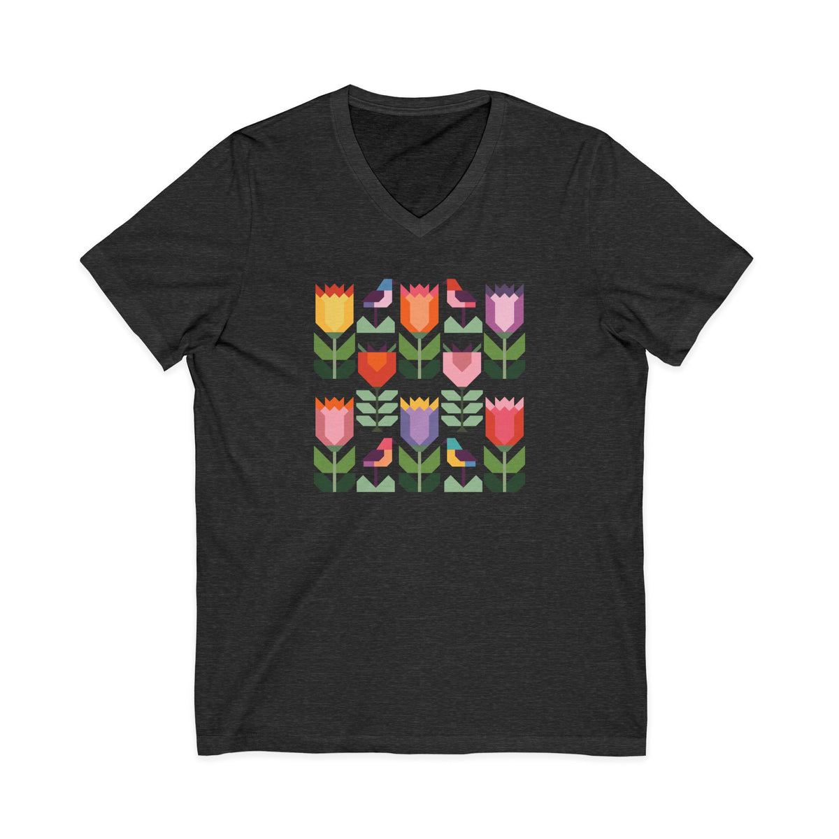 Birds + Blooms V-Neck