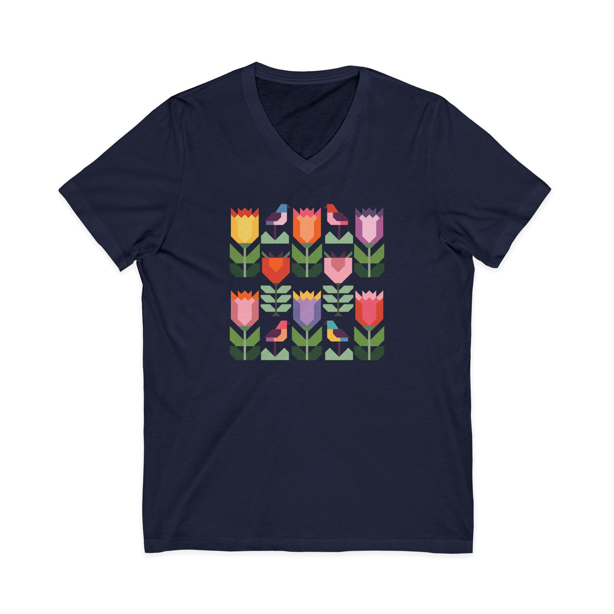 Birds + Blooms V-Neck