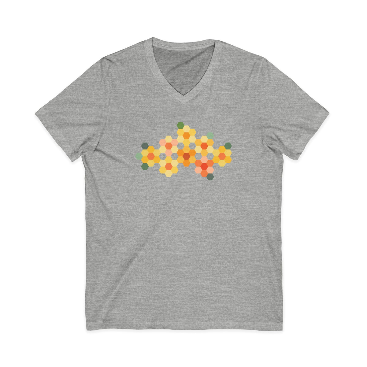 Yellow GeoFlora V-Neck Tee