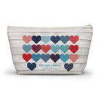 Liberty Love zip pouch with star quilt blocks on the front and hearts on the back, back view – Kate Spain design for Pat Sloan