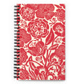 Meadow Spiral Notebook – Poppy — sun-dappled wildflower meadow in warm poppy reds and garden greens spiral-bound cover