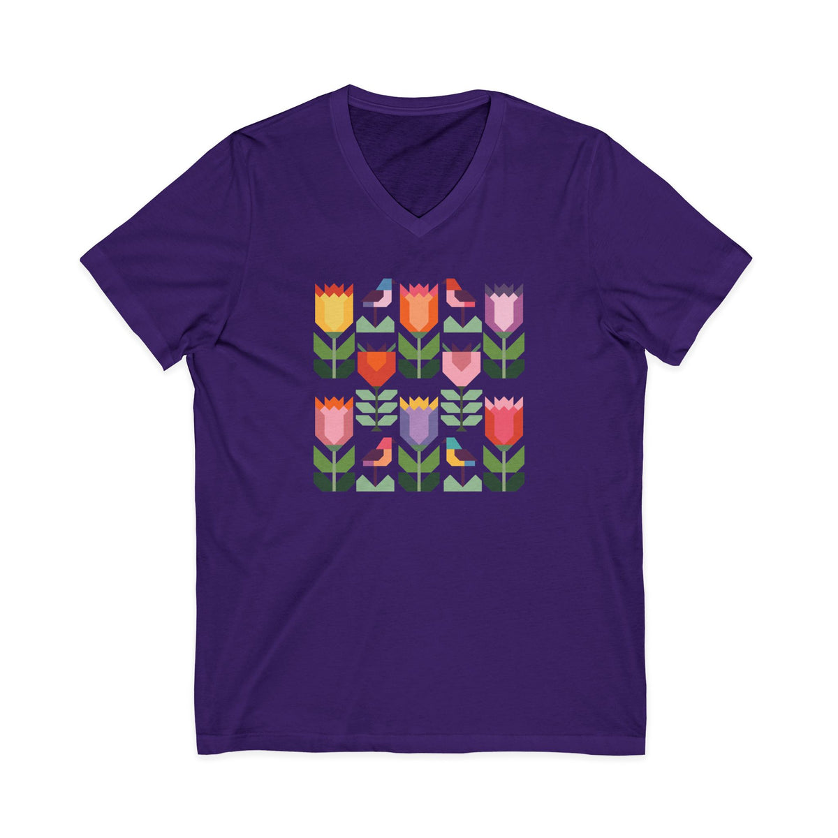 Birds + Blooms V-Neck
