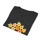 Yellow GeoFlora V-Neck Tee