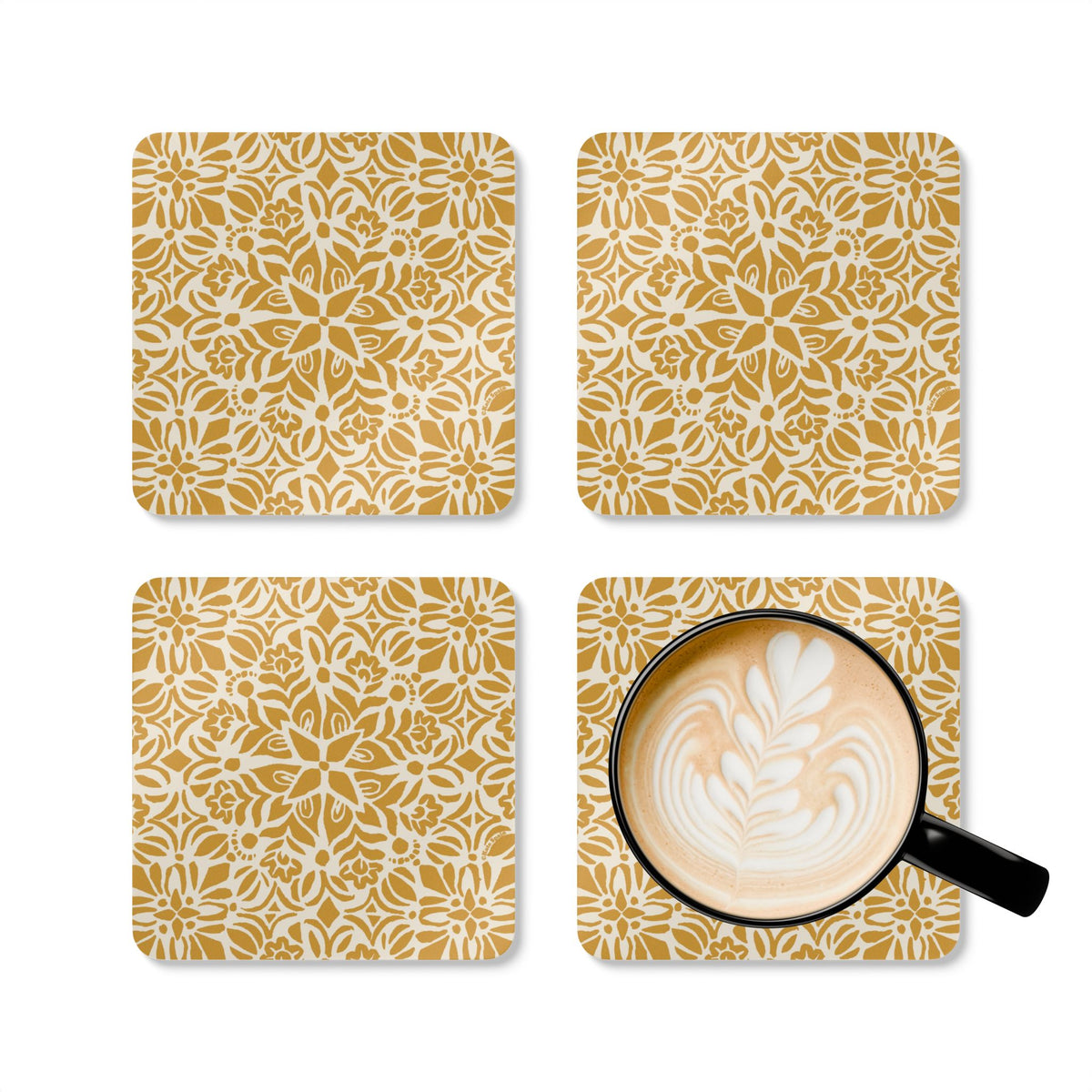 Kerala Gold Cork Coaster Set