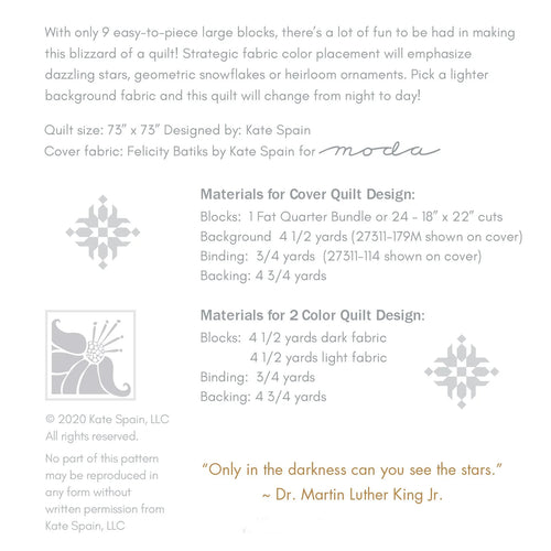 Blizzard quilt pattern layout options