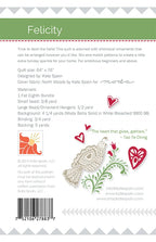 Felicity quilt pattern - back cover with pattern details