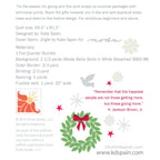 Jingle quilt pattern - back cover with pattern details