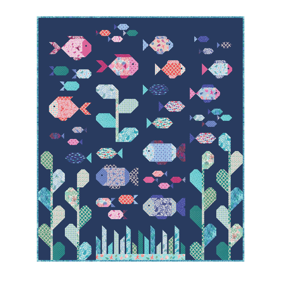 Lagoon quilt pattern - finished quilt