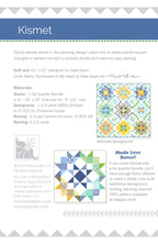 Kismet quilt pattern - back cover with pattern details