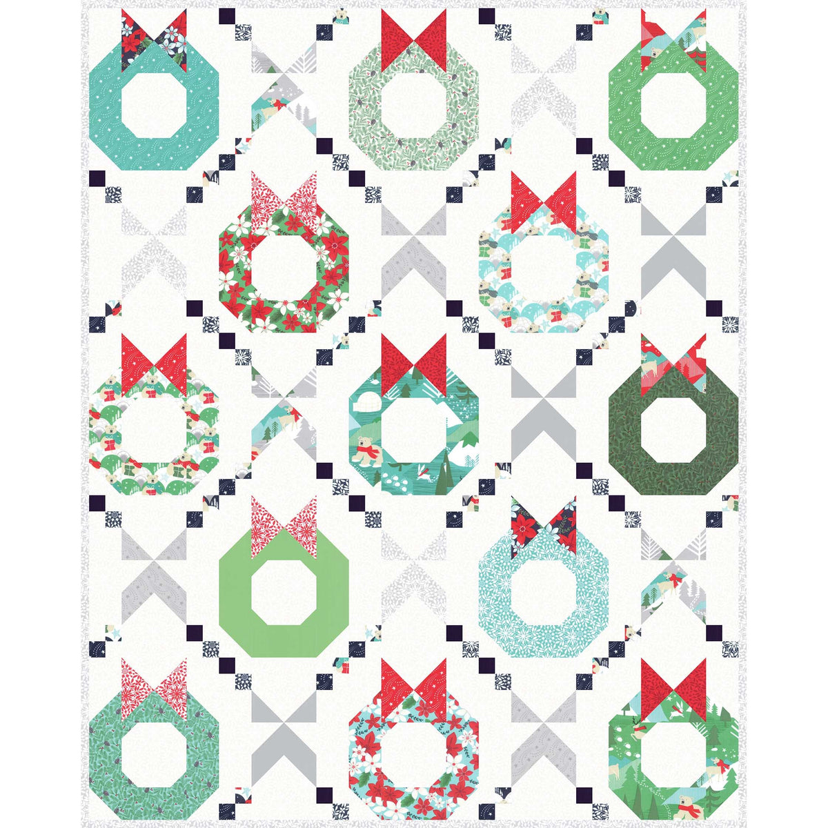 Merry + Bright quilt pattern - finished quilt