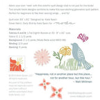 Nest quilt pattern - back cover with pattern details