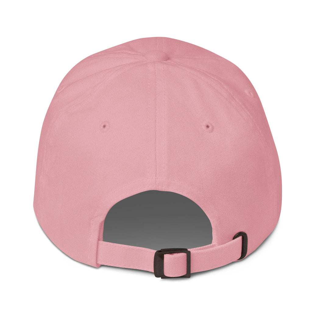 White starburst fireworks embroidered baseball cap in pink, back view – Kate Spain design