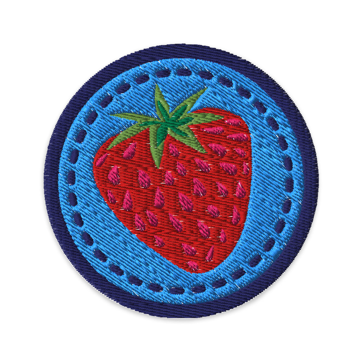 Pat's Patches round embroidered strawberry patch – Kate Spain design for Pat Sloan