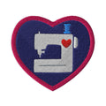 Pat's Patches heart-shaped embroidered patch with a sewing machine – Kate Spain design for Pat Sloan
