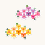 Pink and Yellow GeoFlora hexagon flower kiss-cut stickers – Kate Spain design for Pat Sloan