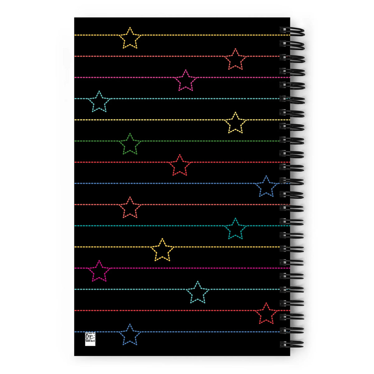 May the ¼" Be With You spiral notebook with a sewing machine, back cover with stars – Kate Spain design for Pat Sloan