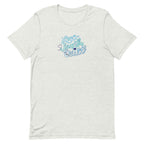 Love Laugh Quilt hand-lettered quilting design on a t-shirt in ash, front view – Kate Spain design